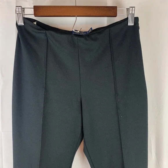 Polo Ralph Lauren Leggings Womens Medium Black Pintuck Ankle Zip Skinny Pants * - Picture 2 of 15
